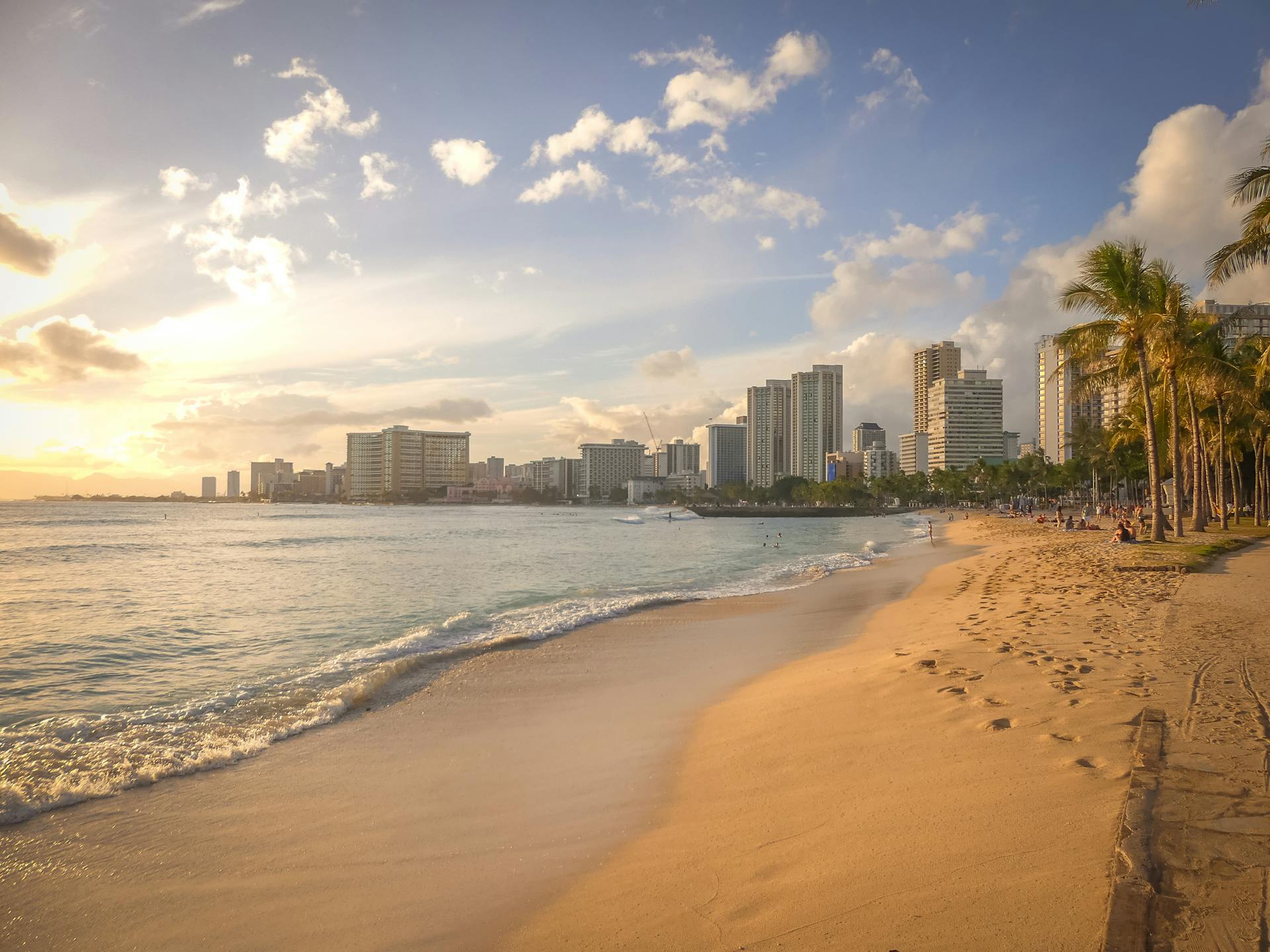 Waikiki Beach in Honolulu Hawaii during sunset representing unlocking unforgettable experiences